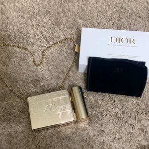 Limited Edition Gold Metallic Makeup Bag with Chain